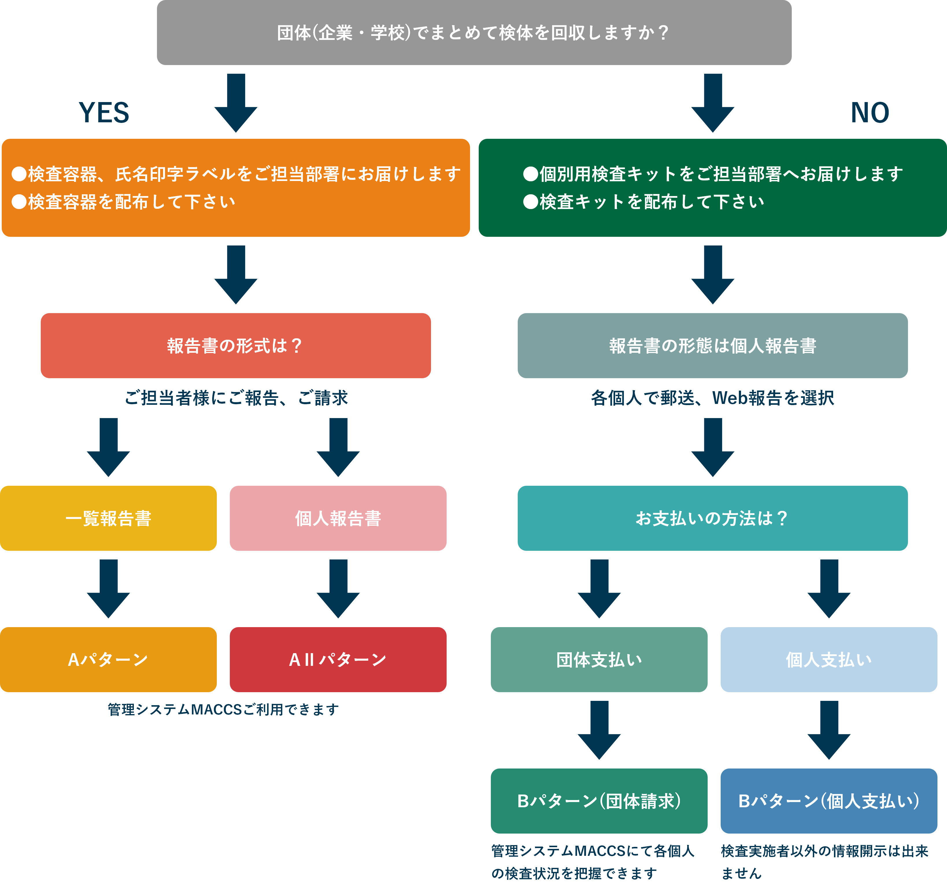 腸内微生物検査・検便ご依頼の流れ 団体ご依頼パターン